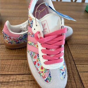 adidas Pink Floral Low-Top Sneakers
